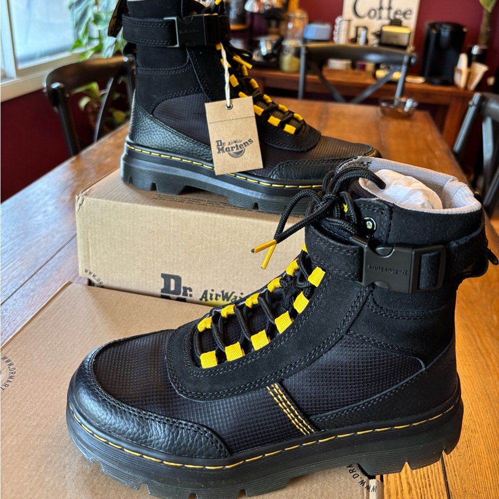 Dr. Martens Combs Tech Black Milled Nappa+Meadow+Hi Suede WP